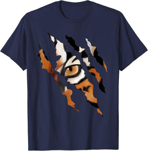 Fearless Tiger Cat Eye Claw Women Girls Kids T-Shirt - T-Shirt | Navy