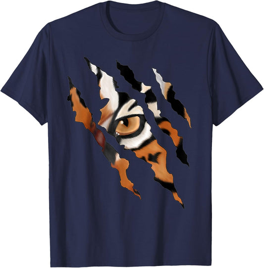Fearless Tiger Cat Eye Claw Women Girls Kids T-Shirt - T-Shirt | Navy