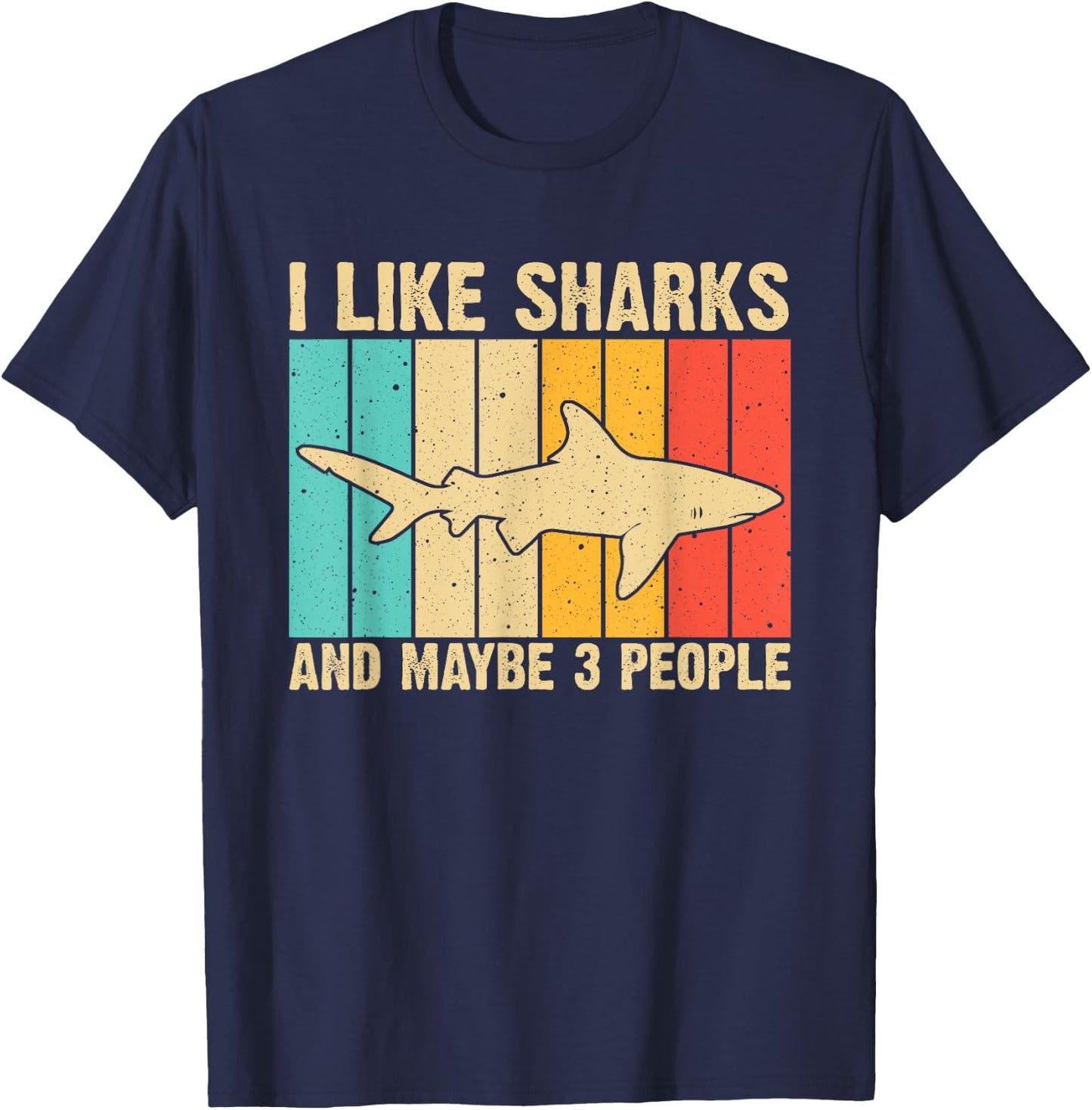 Funny Shark Design For Kids Men Women Animal Shark Stuff T-Shirt - T-Shirt | Navy