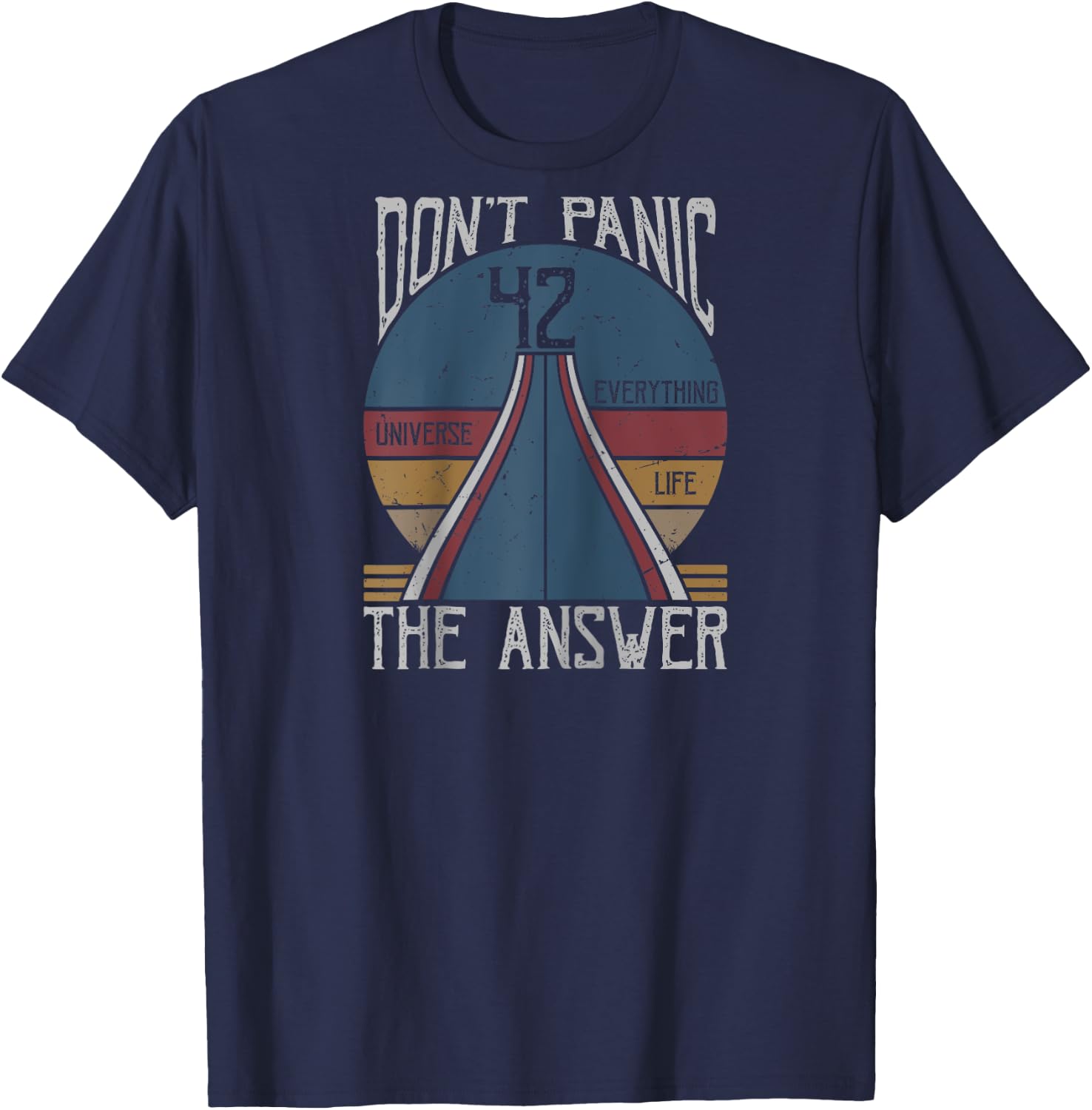 42 Answer to Life The Universe And Everything Don't Panic Raglan Baseball T-Shirt - T-Shirt | Navy