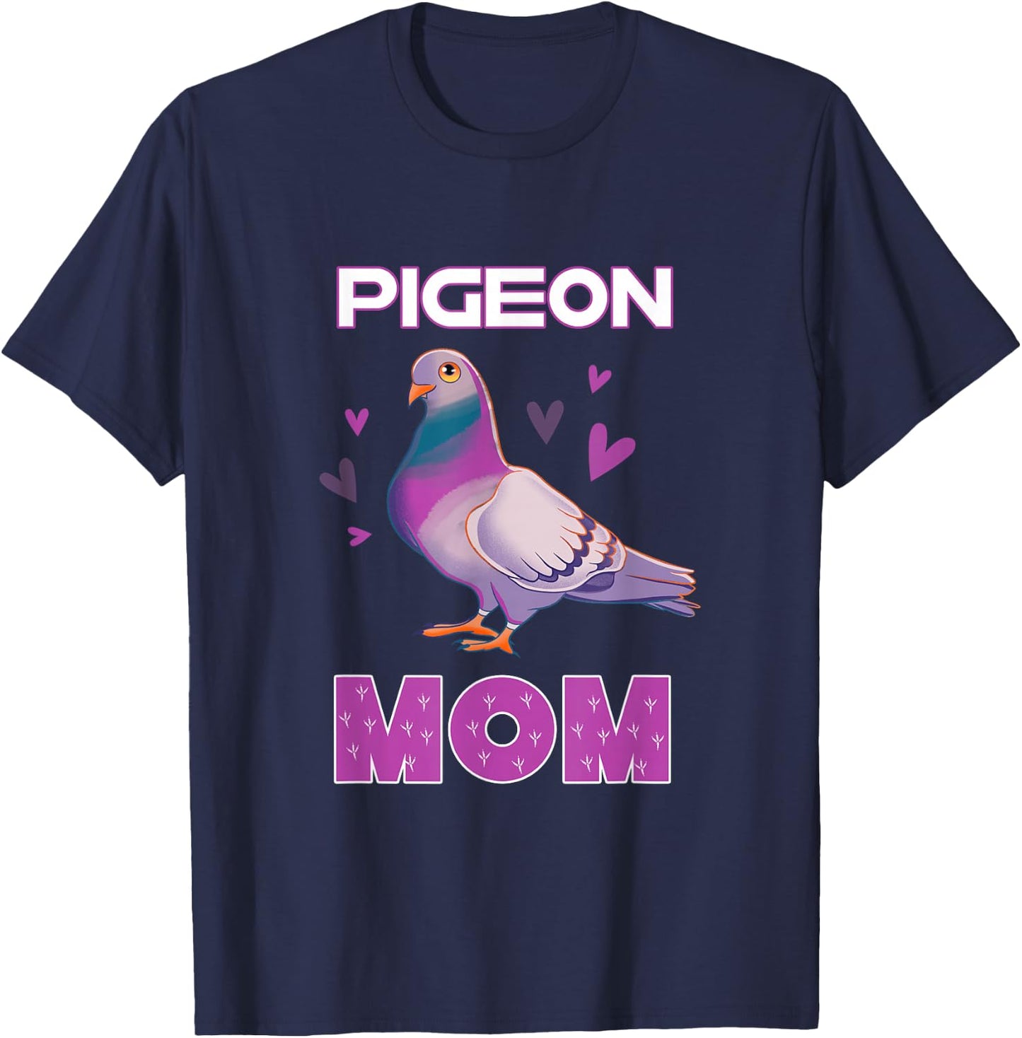Pigeon Mom Cute Pigeon Illustration Pigeon Owner T-Shirt - T-Shirt | Navy