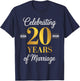 Celebrating 20 Years of Marriage 20th Anniversary T-Shirt - T-Shirt | Navy