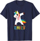 Emily Name - First Name Emily - Colourful Dabbing Unicorn T-Shirt - T-Shirt | Navy