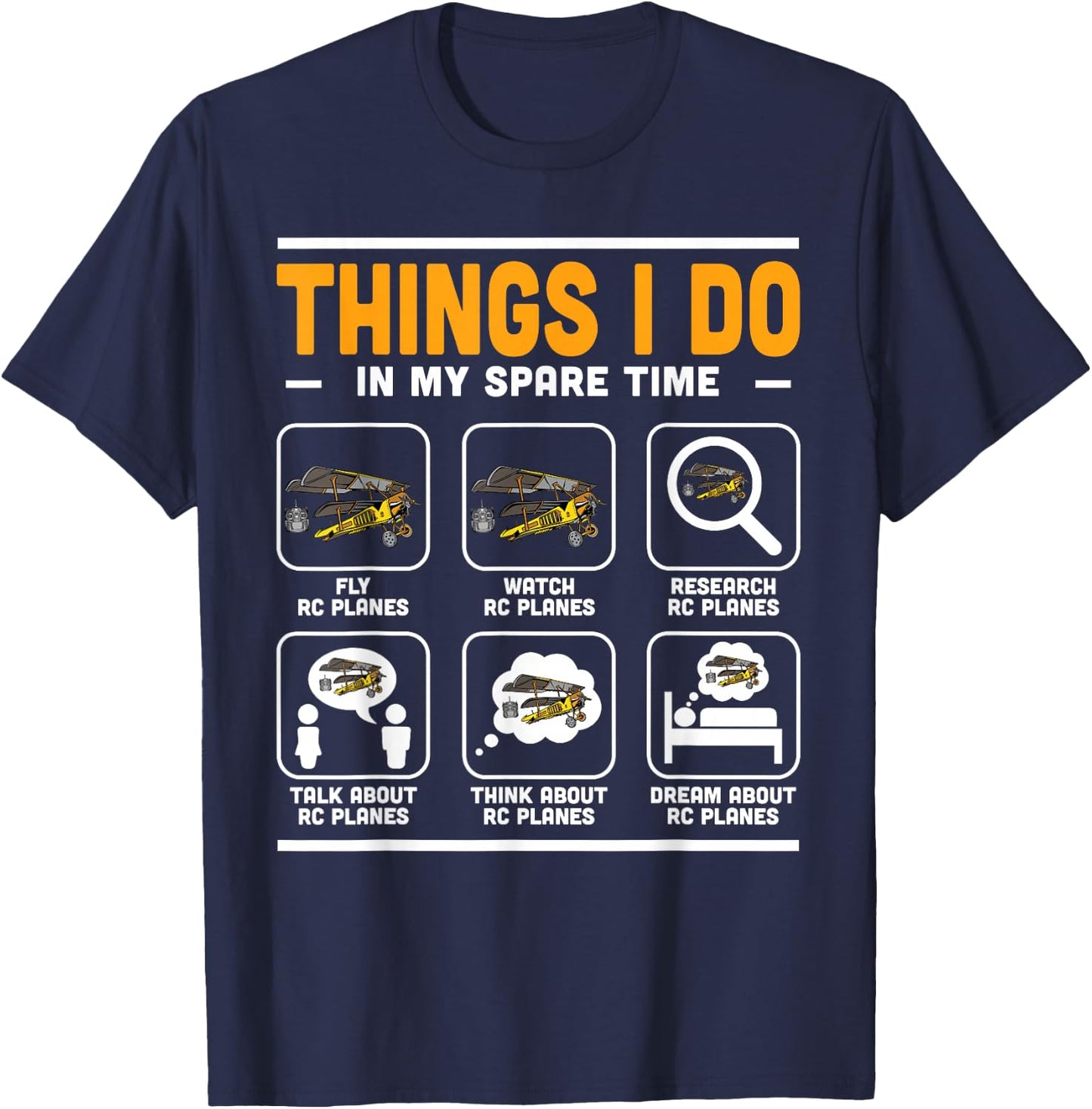 Things I Do In My Spare Time Men RC Plane Enthusiast T-Shirt - T-Shirt | Navy