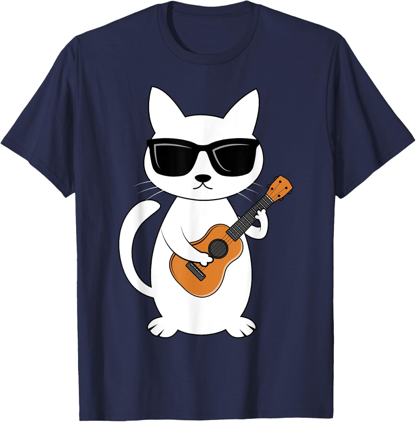 Ukulele Cat Ukulelist String Instrument T-Shirt - T-Shirt | Navy