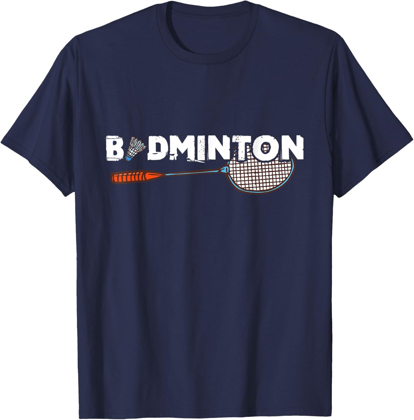 Badminton Gifts with Cute Badminton Racket & Shuttlecock T-Shirt - T-Shirt | Navy
