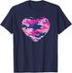 Camouflage Pink Blue Lavender Purple Camo Aesthetic Heart T-Shirt - T-Shirt | Navy