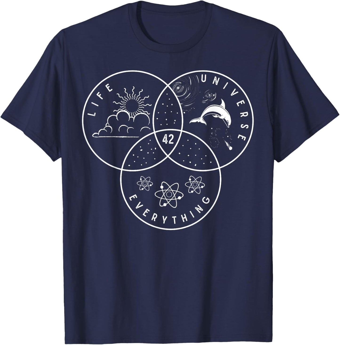 Life Universe Everything 42 Answer To Life T-Shirt - T-Shirt | Navy