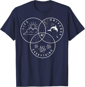 Life Universe Everything 42 Answer To Life T-Shirt - T-Shirt | Navy