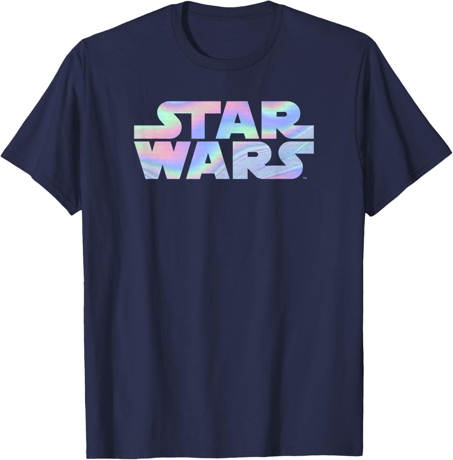 Star Wars Holographic Text Logo T-Shirt - T-Shirt | Navy