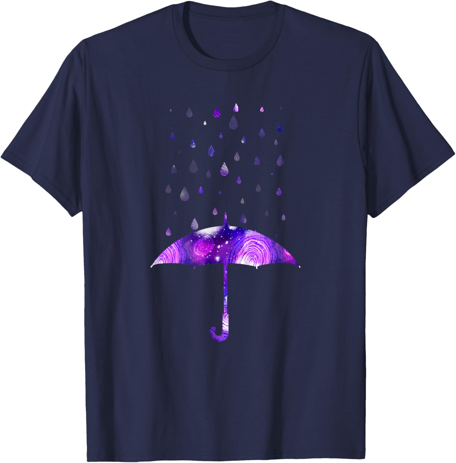 Rain Purple Umbrella For Violet Favorite Color T-Shirt - T-Shirt | Navy