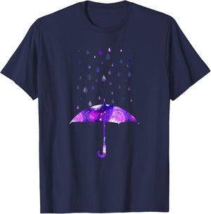 Rain Purple Umbrella For Violet Favorite Color T-Shirt - T-Shirt | Navy