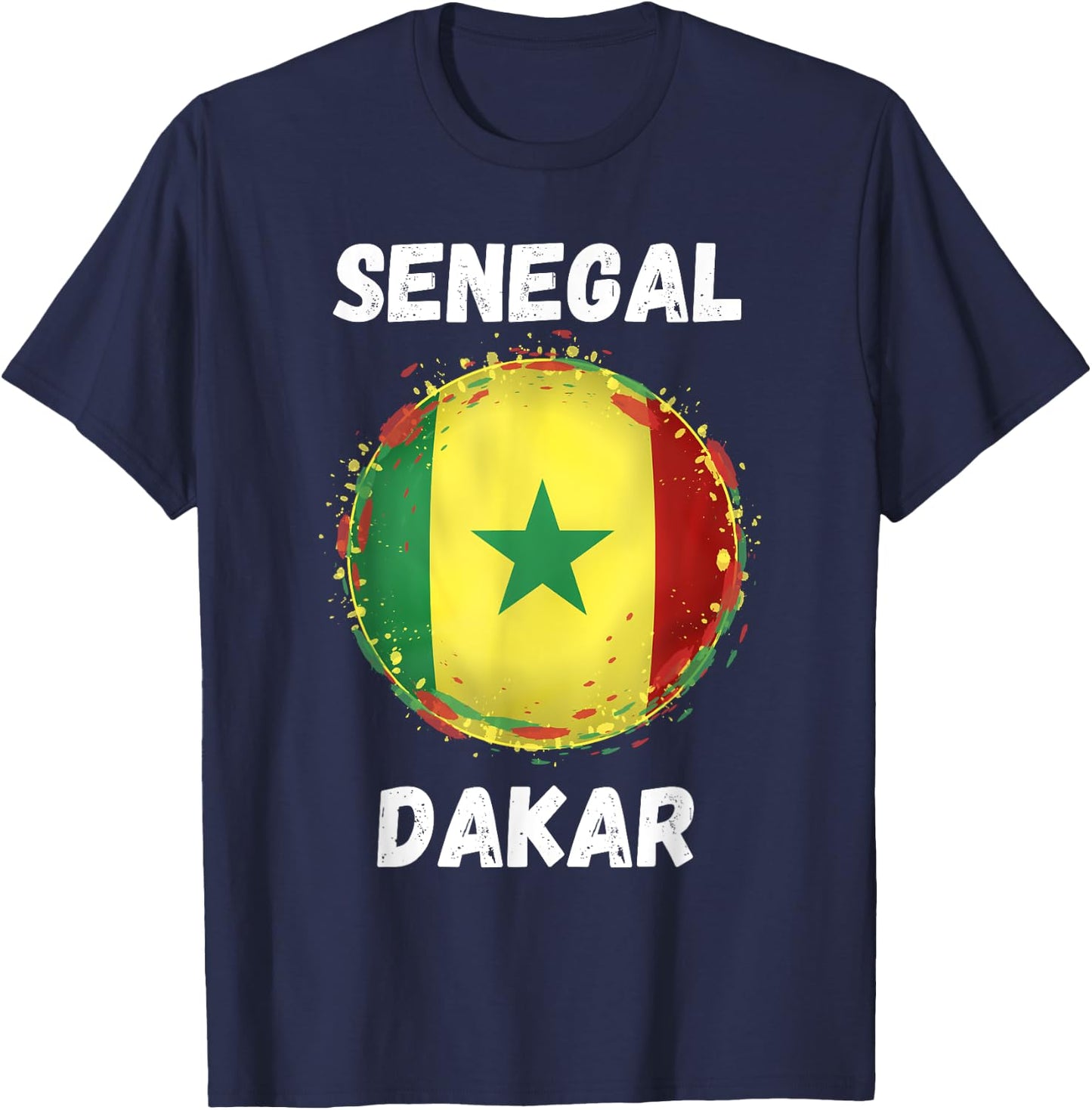 Dakar Senegal Retro Vintage Senegalese Flag Souvenirs T-Shirt - T-Shirt | Navy