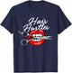 Hair Hustler - Red Lips Hairdresser Scissors Hair Salon T-Shirt - T-Shirt | Navy