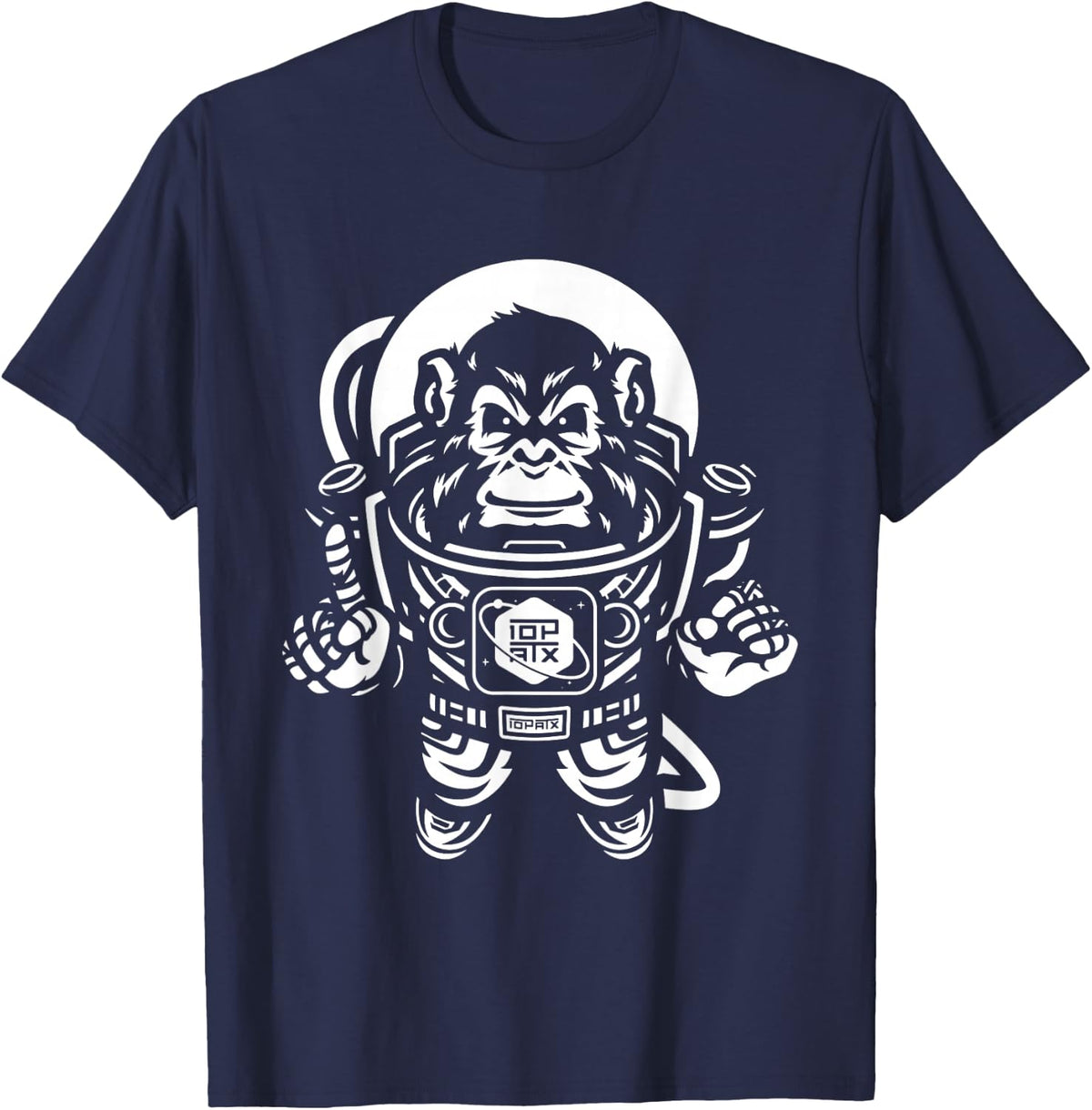 Ape Astronaut in Space - 10th Planet Austin Jiu Jitsu Shirt T-Shirt - T-Shirt | Navy