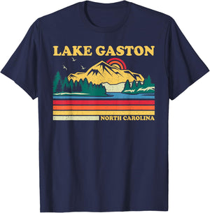 Vintage Retro Family Vacation North Carolina Gaston Lake T-Shirt - T-Shirt | Navy