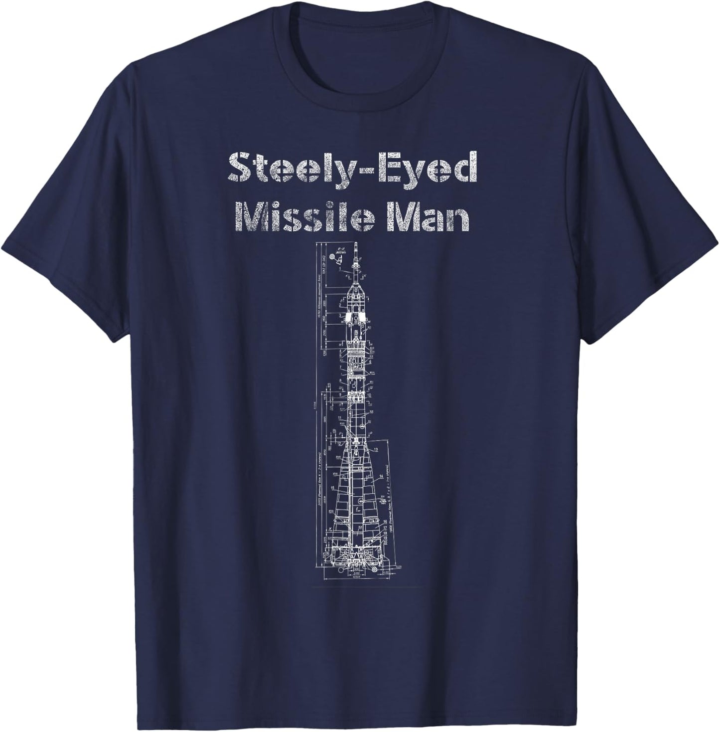 Steely-Eyed Missile Man Shirt with Rocket Design T-Shirt - T-Shirt | Navy