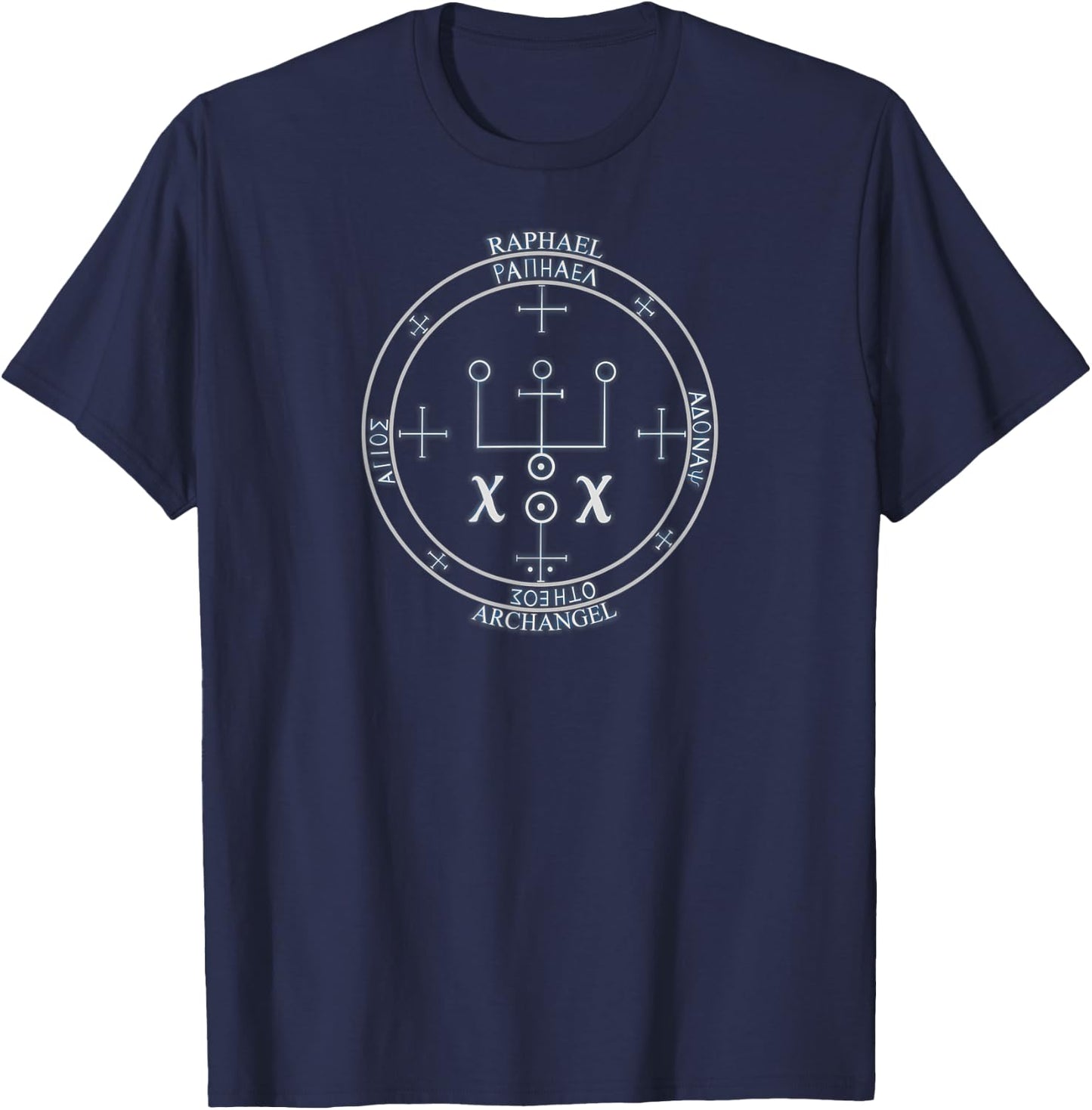 ARCHANGEL RAPHAEL sigil seal by Mortal Designs T-Shirt - T-Shirt | Navy