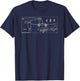 C-46 Commando American WW2 Transport Plane Blueprint T-Shirt - T-Shirt | Navy