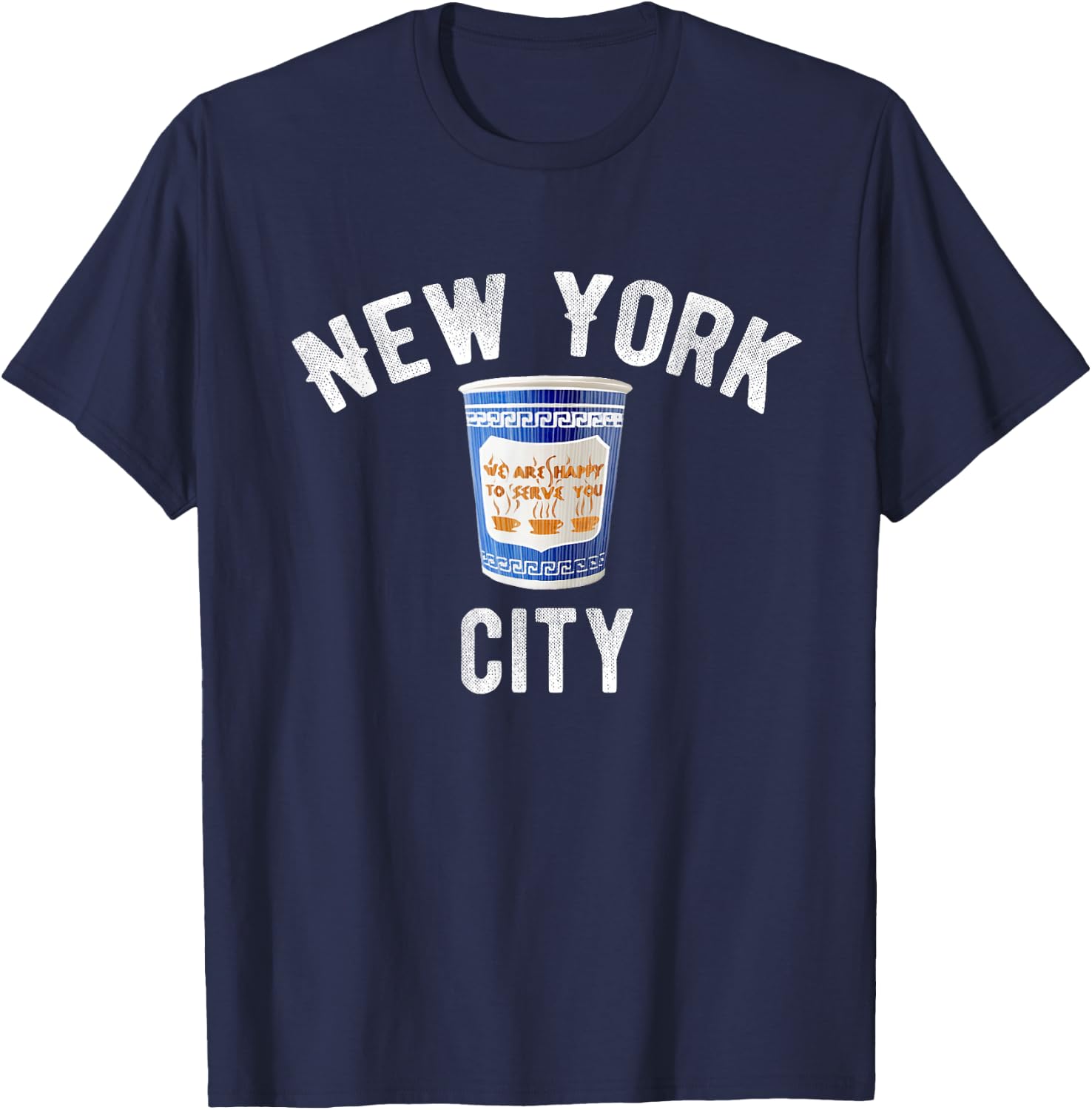 Greek Coffee Cup NYC New York design T-Shirt - T-Shirt | Navy