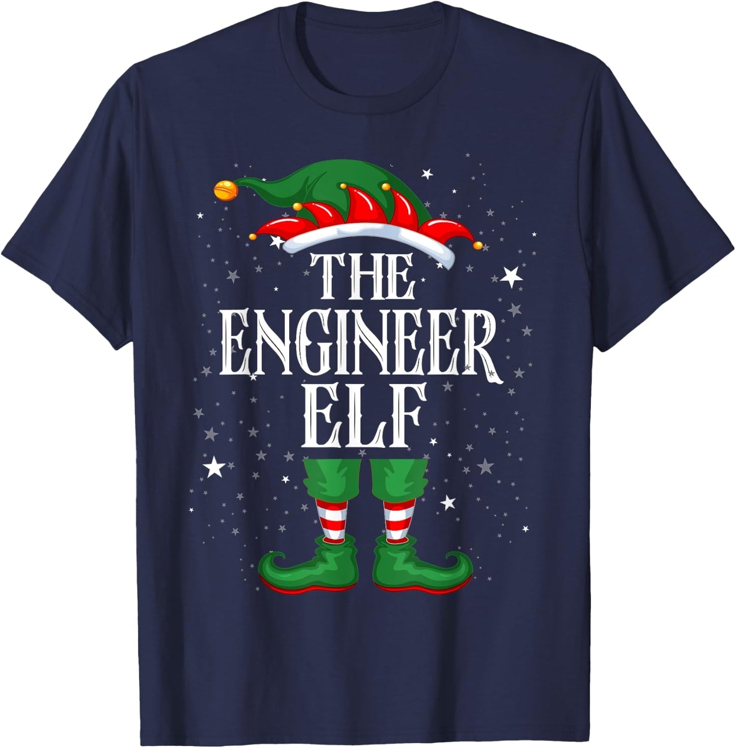 Christmas Elf Matching Family Group Funny The engineer Elf T-Shirt - T-Shirt | Navy