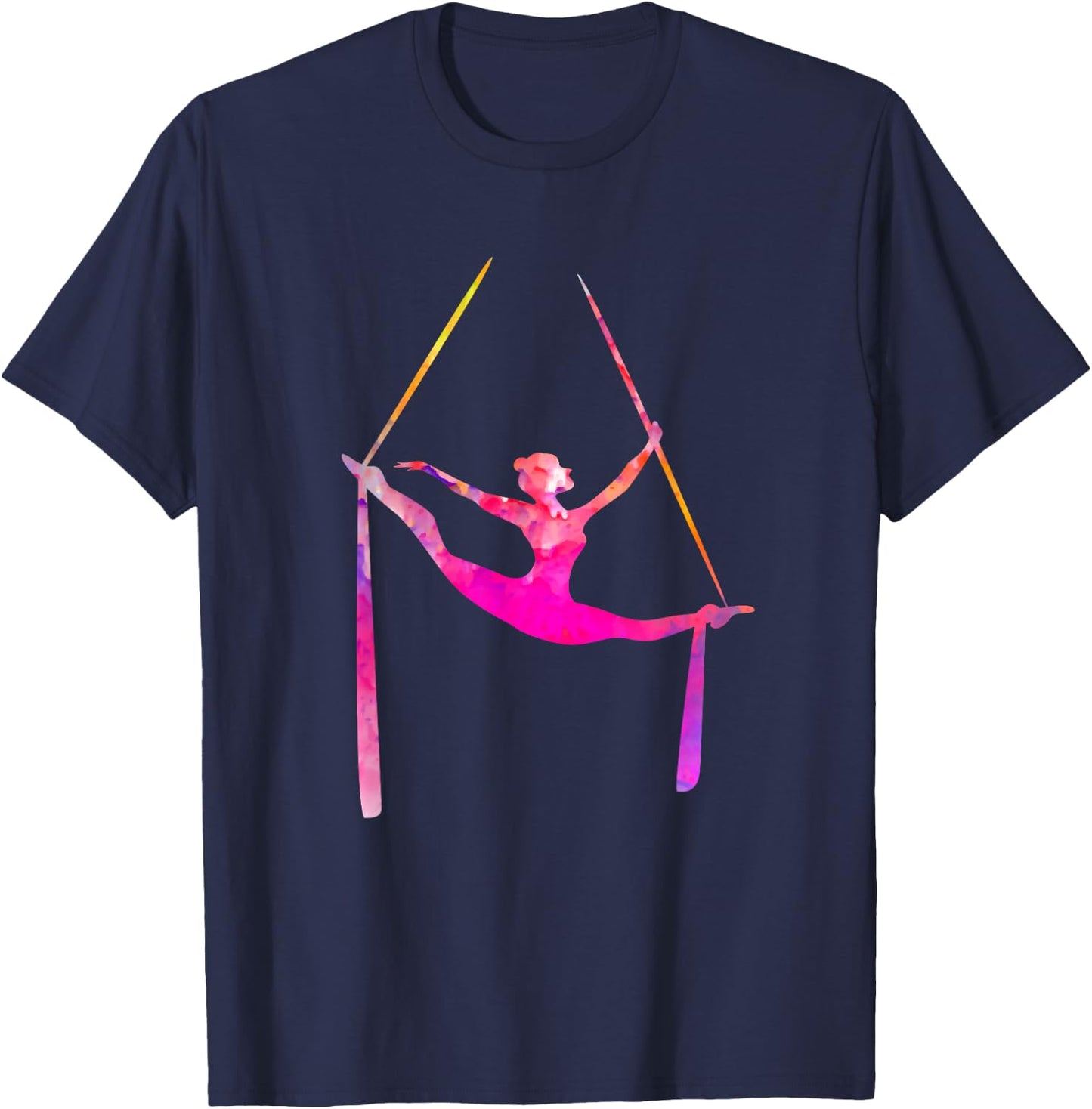Aerial Silk Dancer Air Yoga Silhouette Aerialist T-Shirt - T-Shirt | Navy
