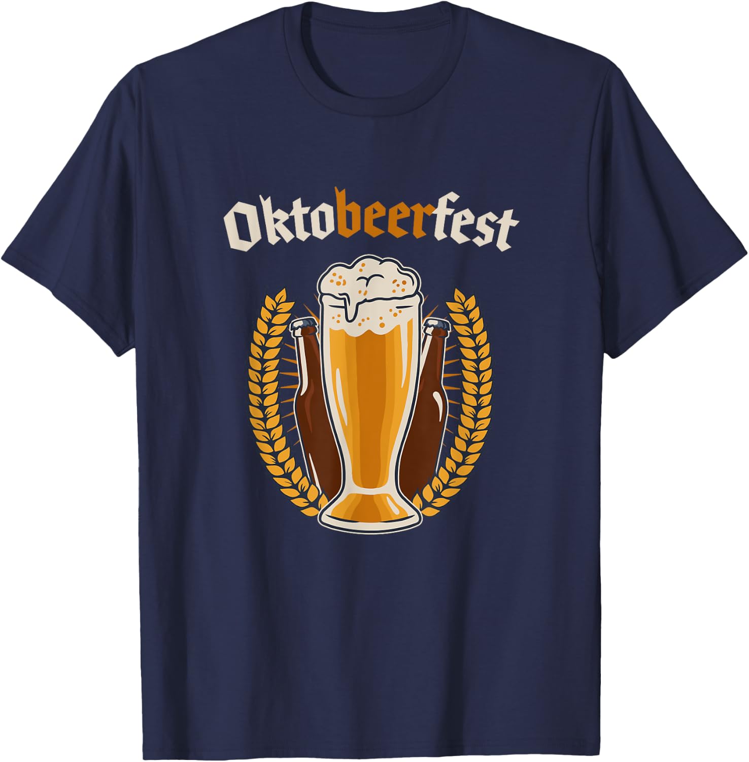 Oktoberfest Word Game Beer Festival Beer Men Fun T-Shirt - T-Shirt | Navy