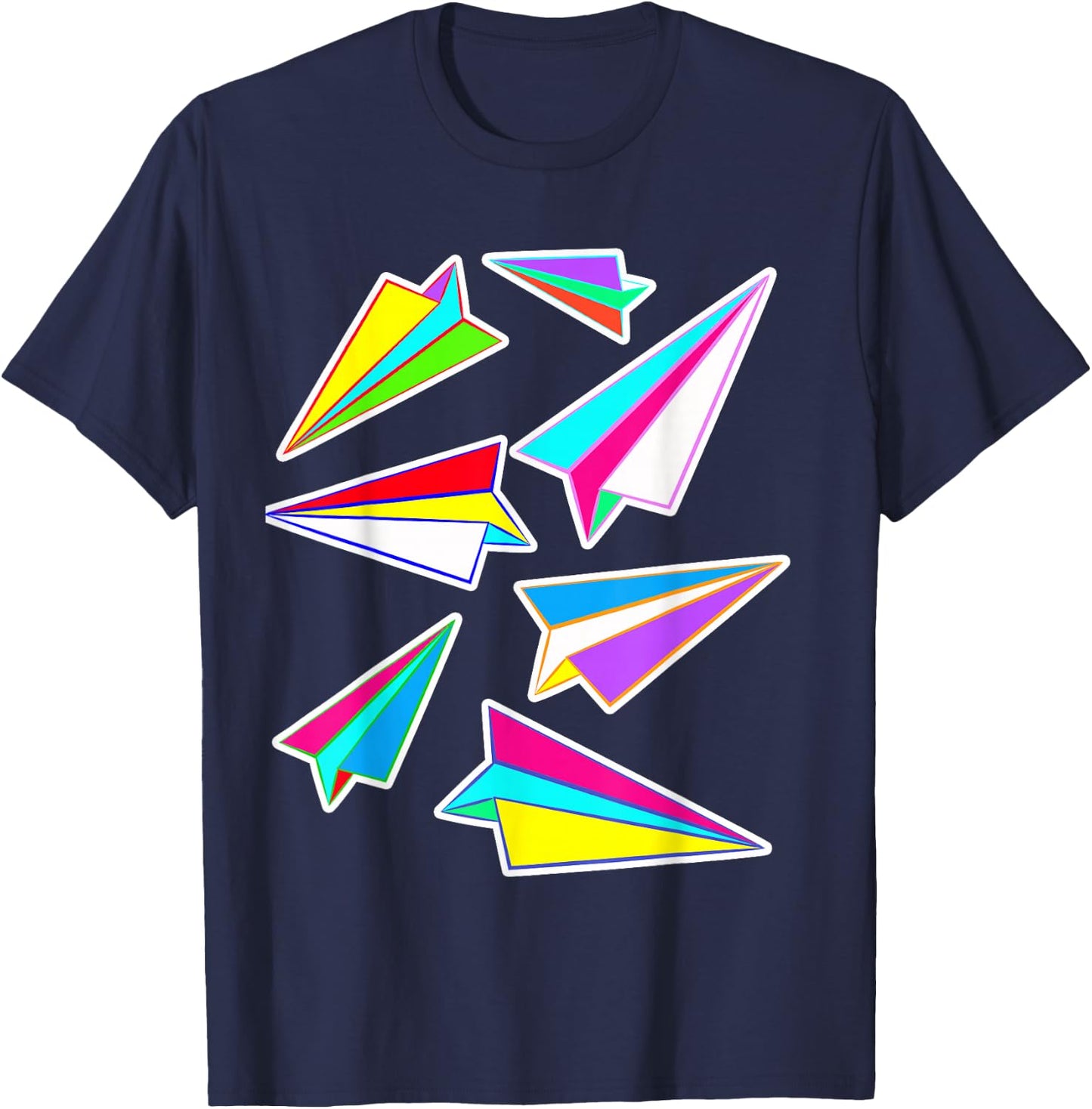 Boys Funny Paper Airplane Pilot Origami Shirt T-Shirt - T-Shirt | Navy