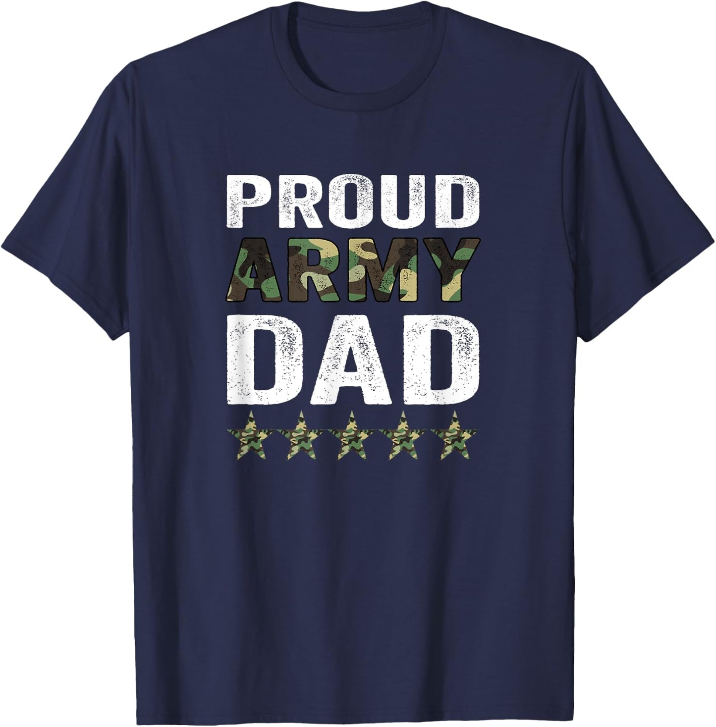 Proud Army Dad Veteran Fathers Day Idea T-Shirt - T-Shirt | Navy