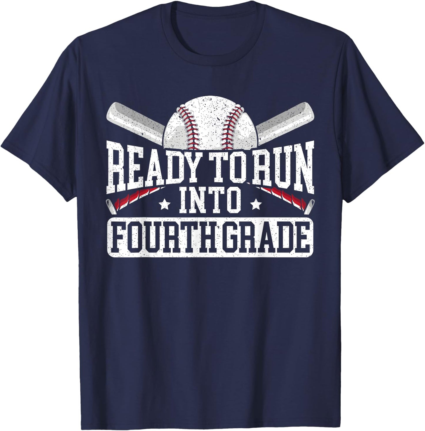 Ready To Run Into Fourth Grade First Day Of School T-Shirt - T-Shirt | Navy