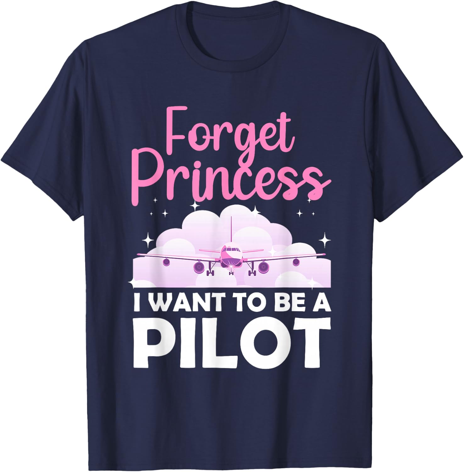 Funny Future Pilot Art Girl Airplane Aviator Plane T-Shirt - T-Shirt | Navy