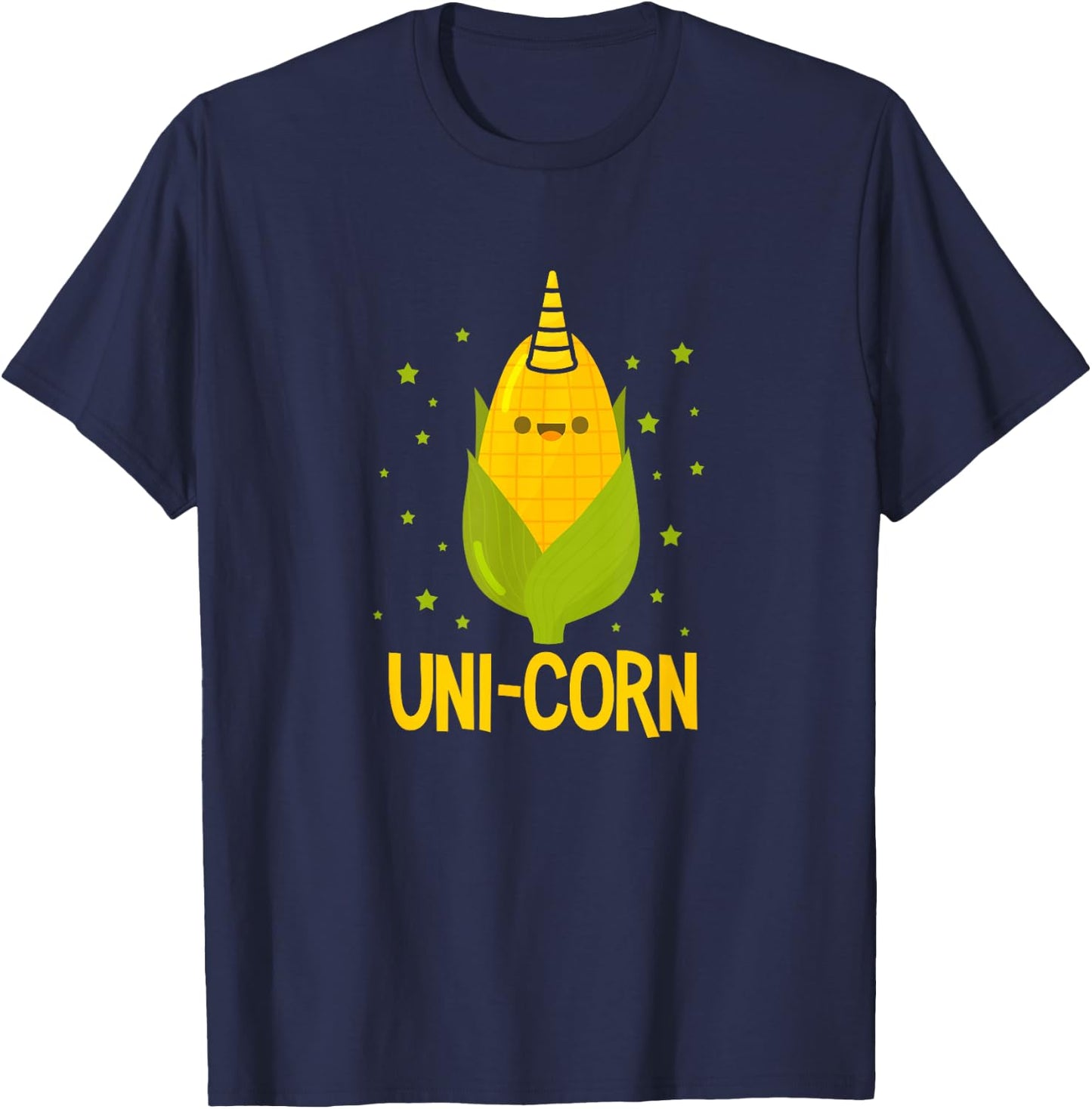 Uni-Corn Unicorn Corn Kawaii T-Shirt - T-Shirt | Navy