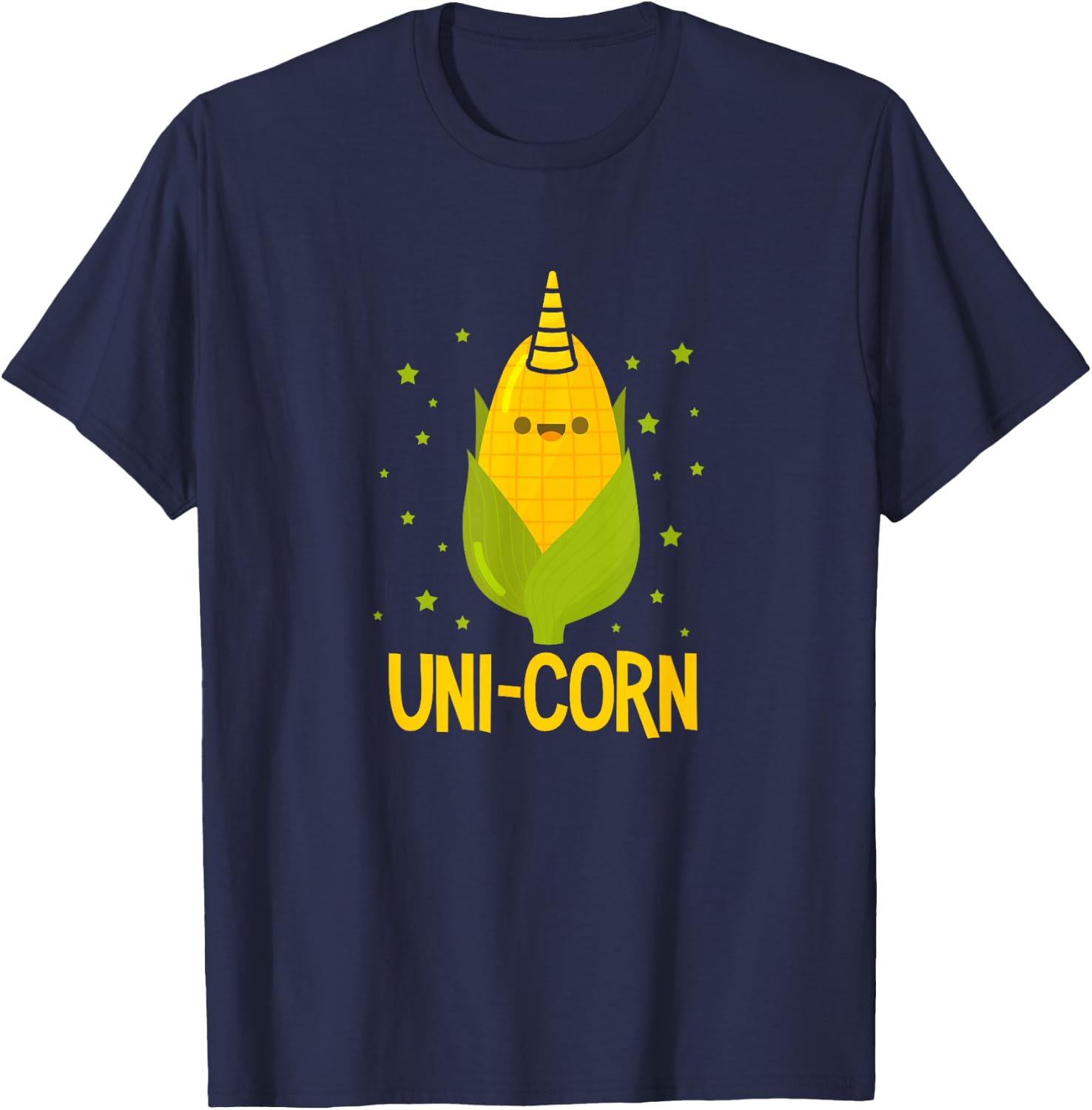 Uni-Corn Unicorn Corn Kawaii T-Shirt - T-Shirt | Navy