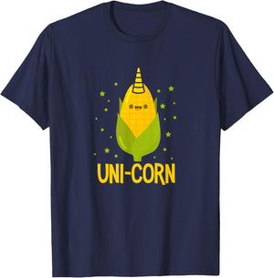 Uni-Corn Unicorn Corn Kawaii T-Shirt - T-Shirt | Navy