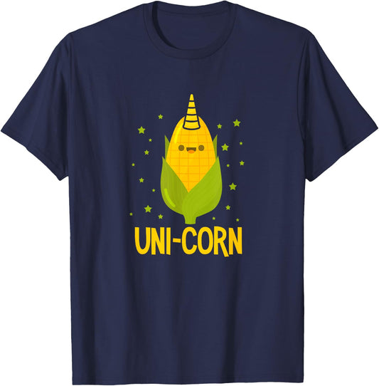 Uni-Corn Unicorn Corn Kawaii T-Shirt - T-Shirt | Navy