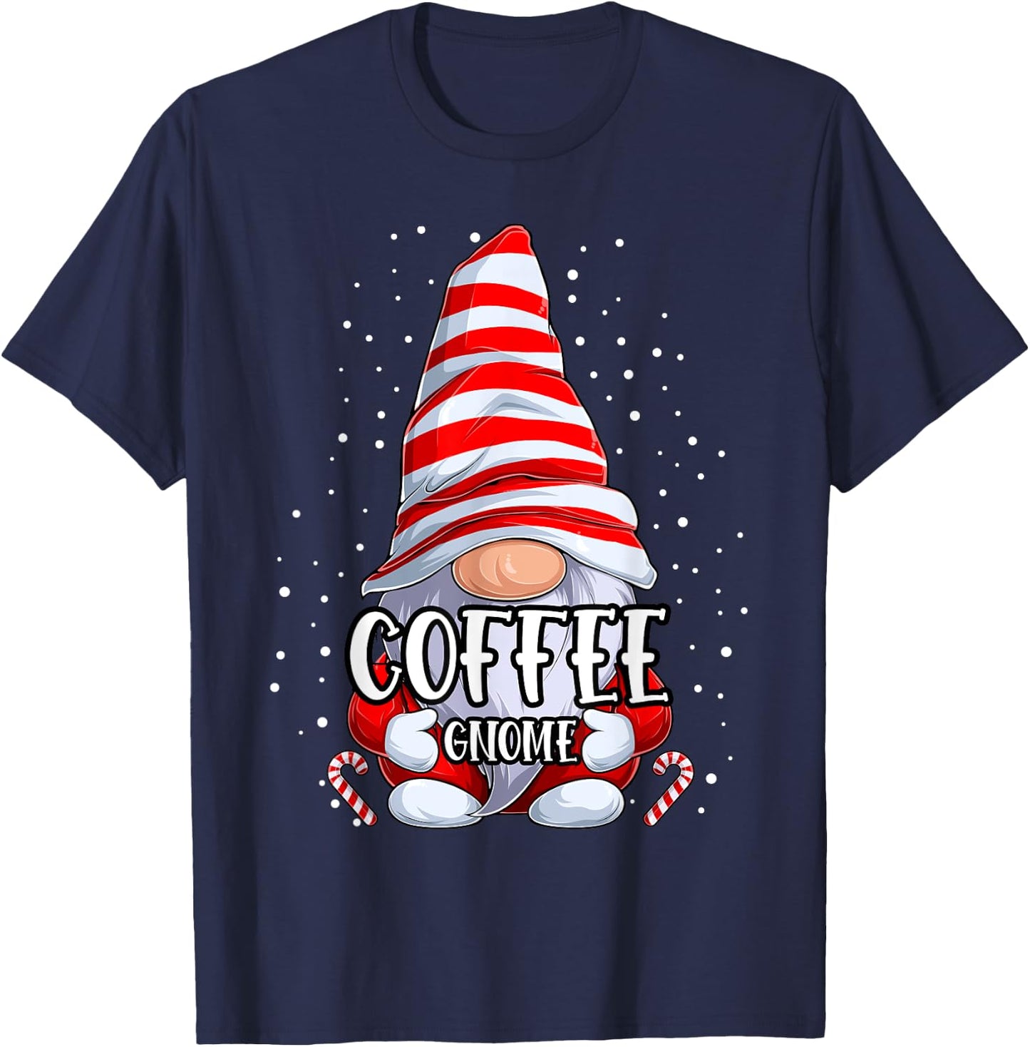 Coffee Gnome christmas pajamas matching family group T-Shirt - T-Shirt | Navy