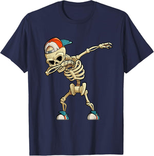 Dabbing Skeleton Funny Dab Kids Dabbing T-Shirt - T-Shirt | Navy