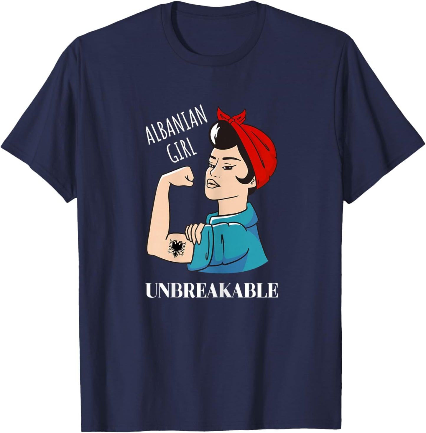 Albanian Girl Unbreakable Heritage Albania Eagle T-Shirt - T-Shirt | Navy