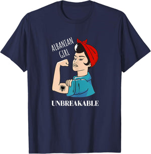 Albanian Girl Unbreakable Heritage Albania Eagle T-Shirt - T-Shirt | Navy