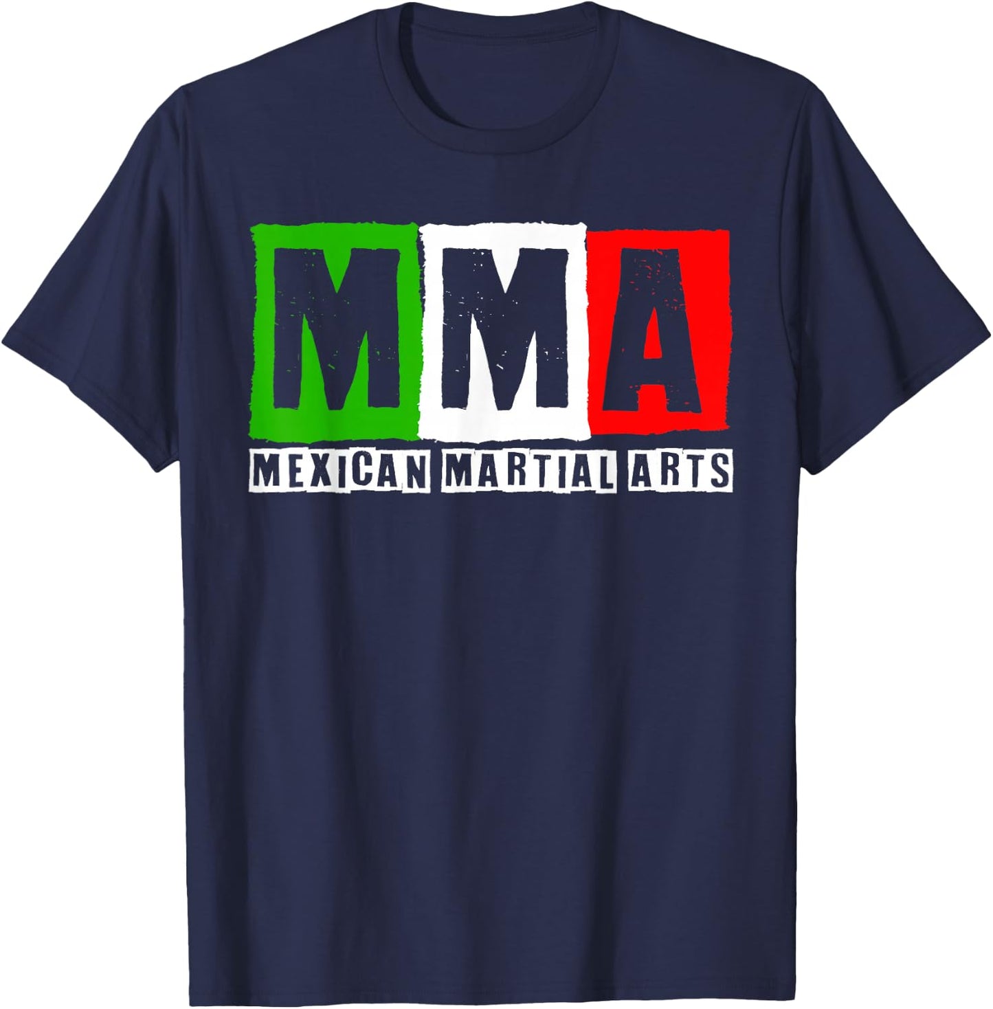 Mexican Martial Arts Combat Mexico Fighter Themed T-Shirt - T-Shirt | Navy
