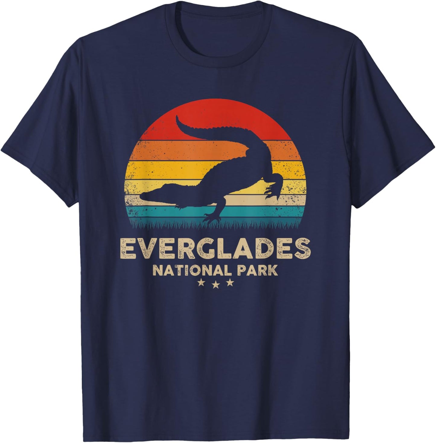 Everglades - National Park Retro Souvenir T-Shirt - T-Shirt | Navy