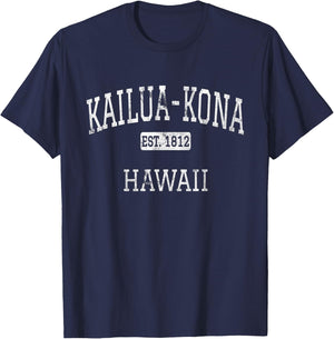 Kailua-Kona Hawaii HI Vintage T-Shirt - T-Shirt | Navy