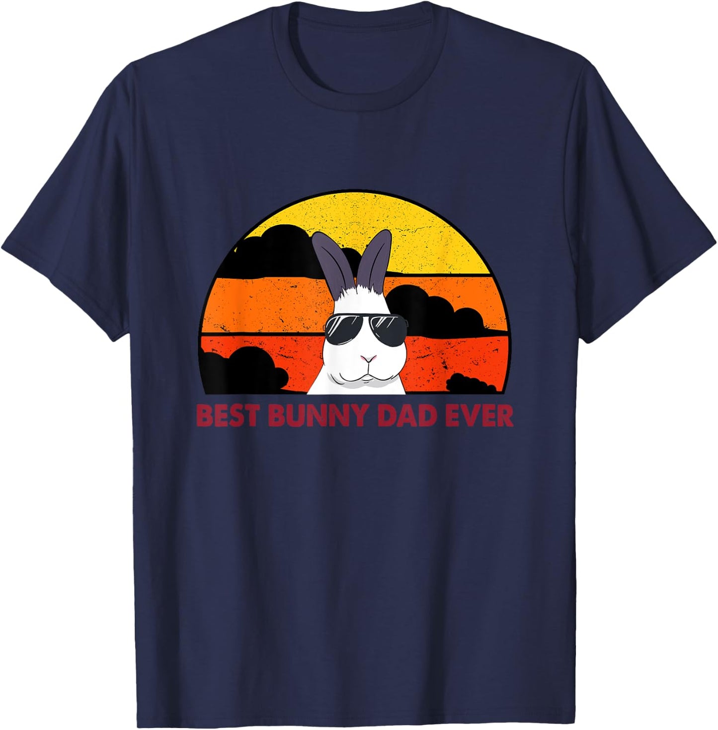 Best Bunny Dad Ever Rabbit Jumper - Dad T-Shirt - T-Shirt | Navy