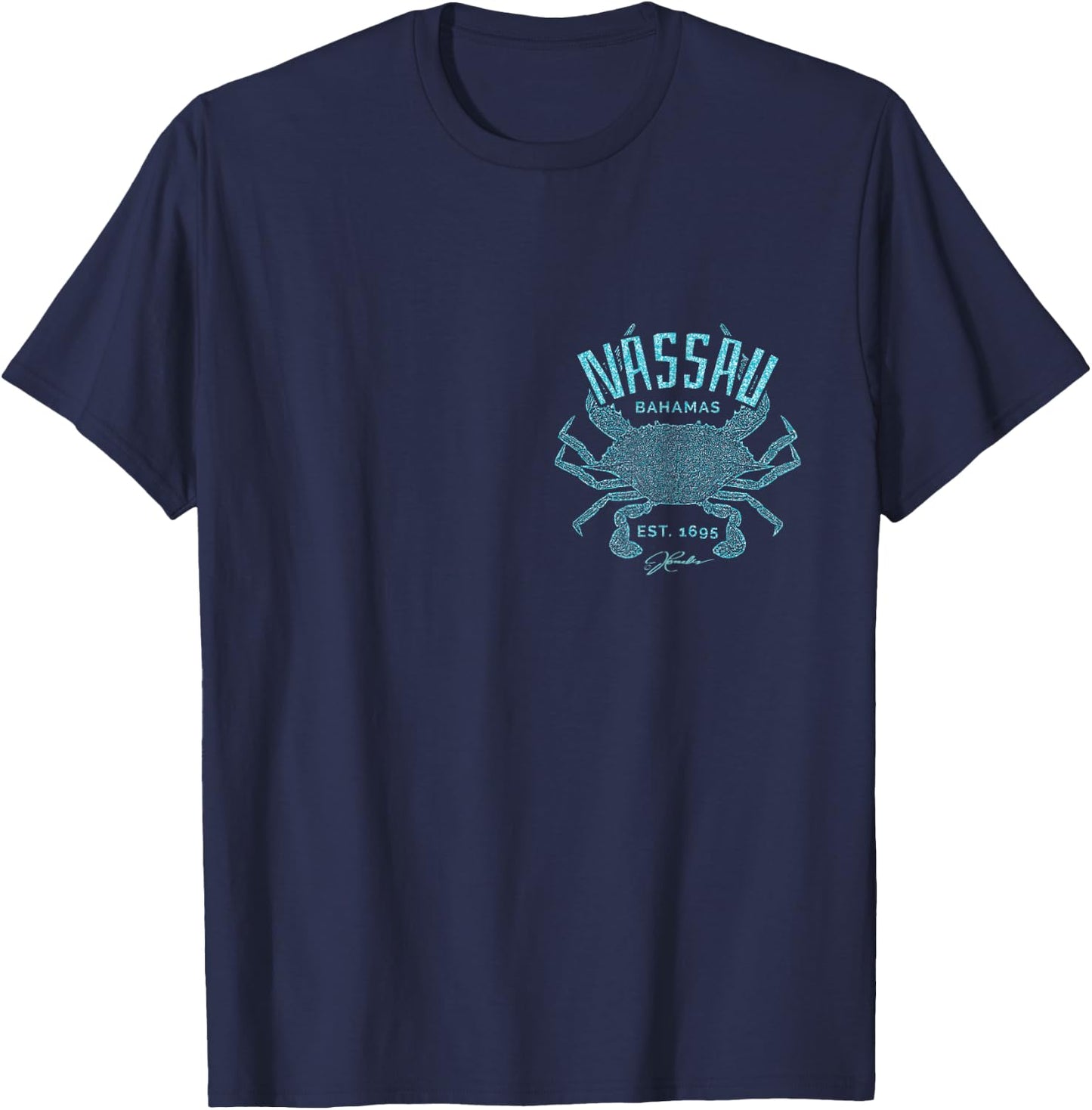 JCombs: Nassau, Bahamas, Blue Crab (2-Sided) T-Shirt - T-Shirt | Navy