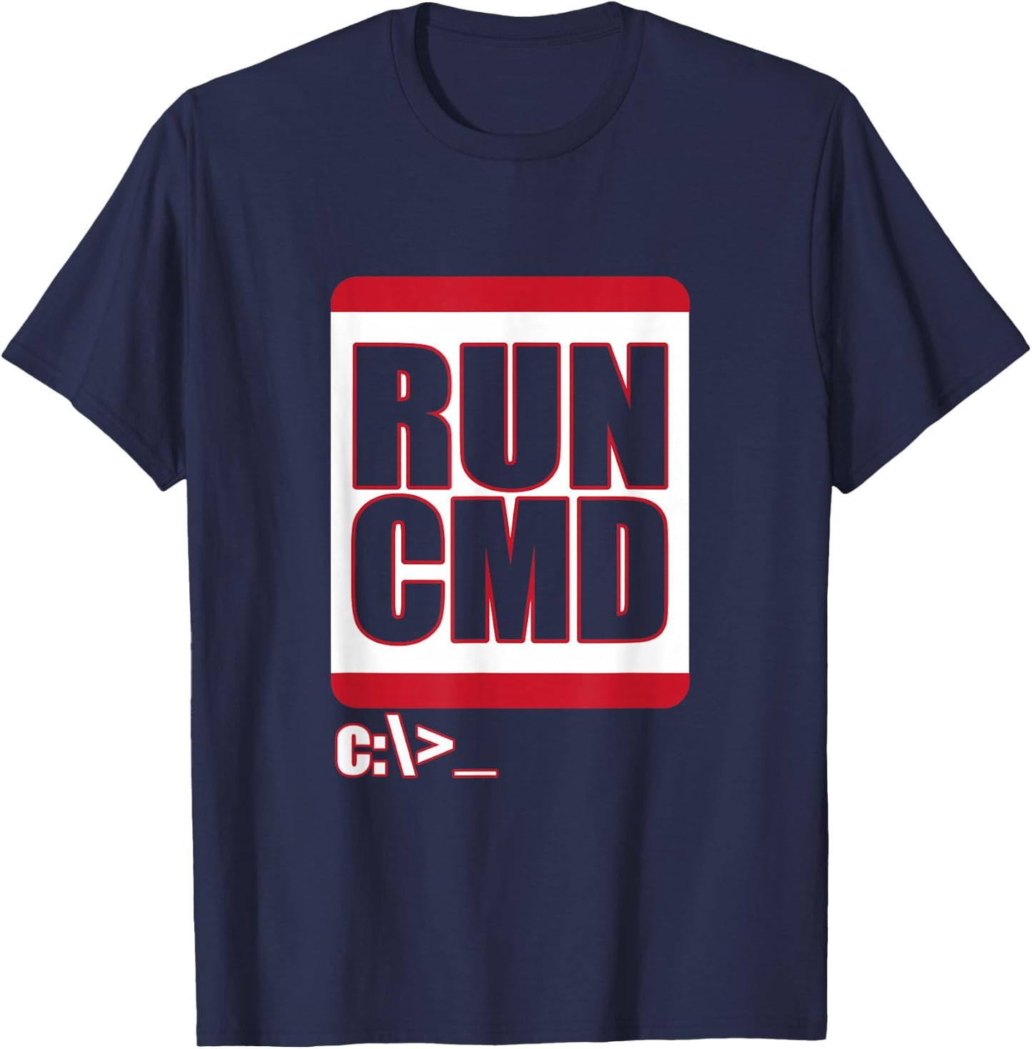 Run CMD Funny Computer Science Nerd Coder T-Shirt - T-Shirt | Navy