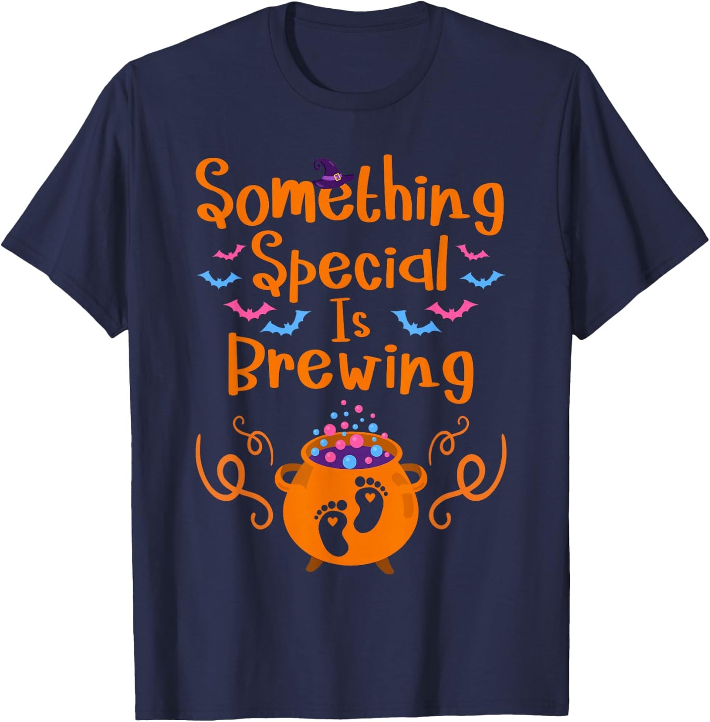 Something Special is Brewing Halloween Baby Announcements T-Shirt - T-Shirt | Navy