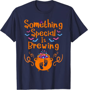 Something Special is Brewing Halloween Baby Announcements T-Shirt - T-Shirt | Navy
