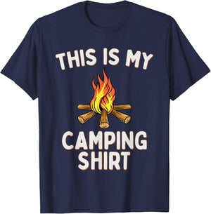 This Is My Camping Pajama Shirt Campfires T-Shirt - T-Shirt | Navy
