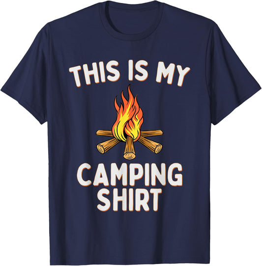 This Is My Camping Pajama Shirt Campfires T-Shirt - T-Shirt | Navy