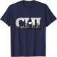 CHI Chicago City Skyline of Downtown Chicago, Illinois T-Shirt - T-Shirt | Navy